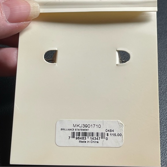 Michael Kors GOLD BRILLIANCE STATEMENT Pave' Hoop Earrings ORIGINALLY $115 - Picture 8 of 9